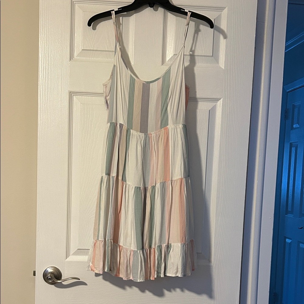 Striped Multicolor Sleeveless Dress or Beach Coverup
